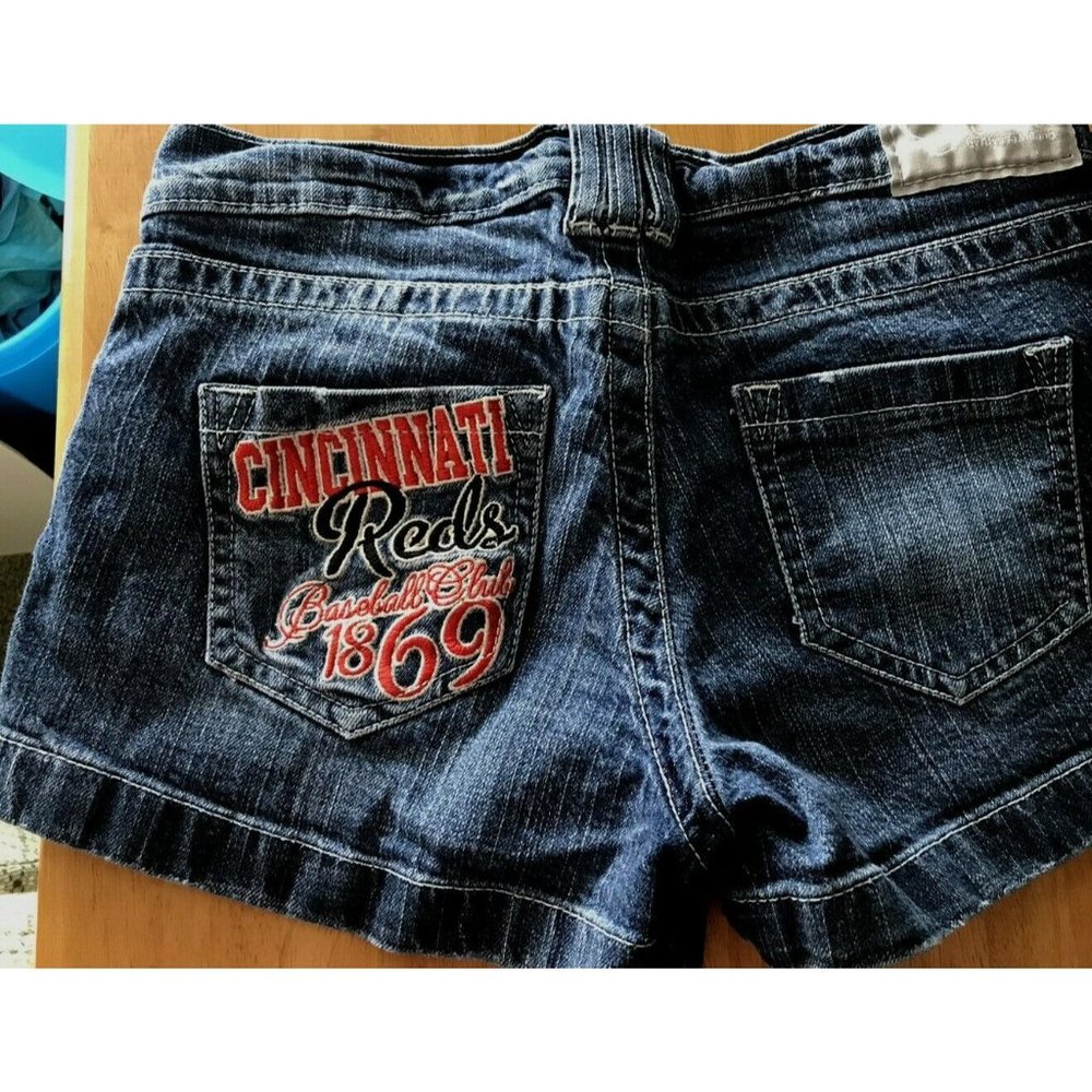 COPY - CINCINNATI REDS BASEBALL denim jean SHORTY SHORTS